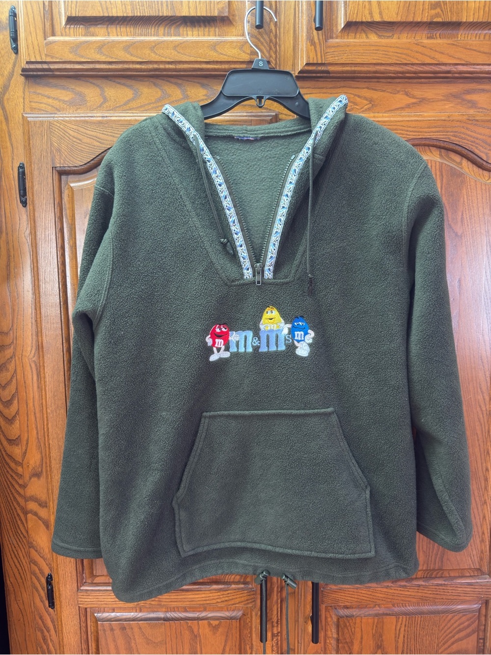 Vintage Y2K M&M'S Olive Green Fleece 1/4 Zip Pullover